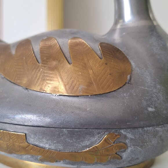 Vintage Pewter Brass Duck Trinket Box - bird Figurine - Picture 5 of 8